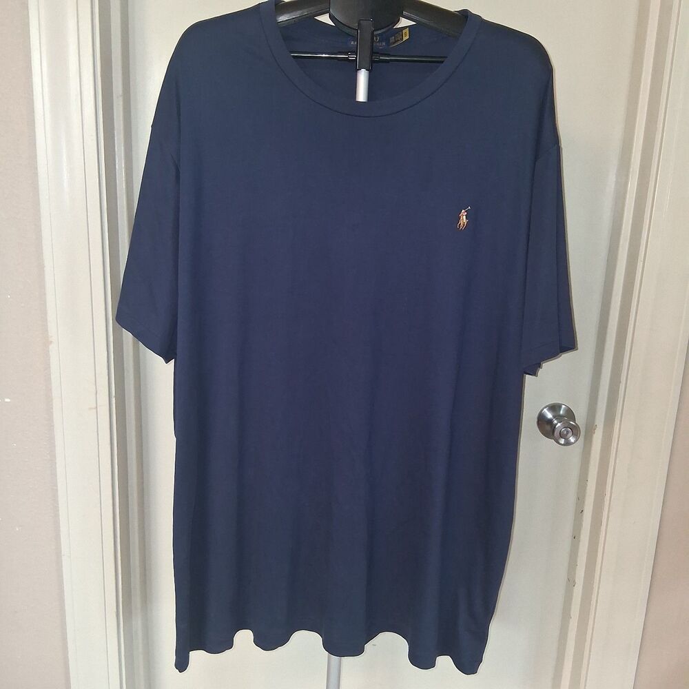 Classic Polo Ralph Lauren Navy Blue Casual Crewneck T-Shirt 3XL Minimalist Prep